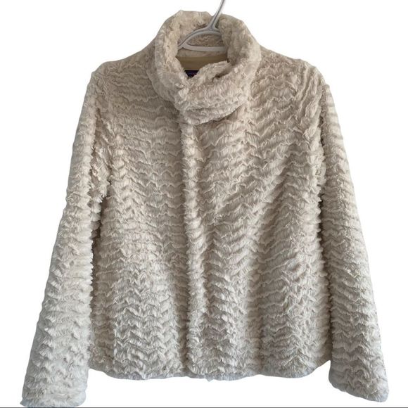 Patagonia Pelage faux fur Jacket beige small EUC - Picture 1 of 7